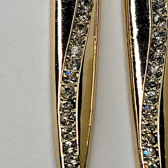 5" Gold and Crystal Chandelier Earrings Hook Chandelier Earrings Statement Hooks - Picture 5 of 8